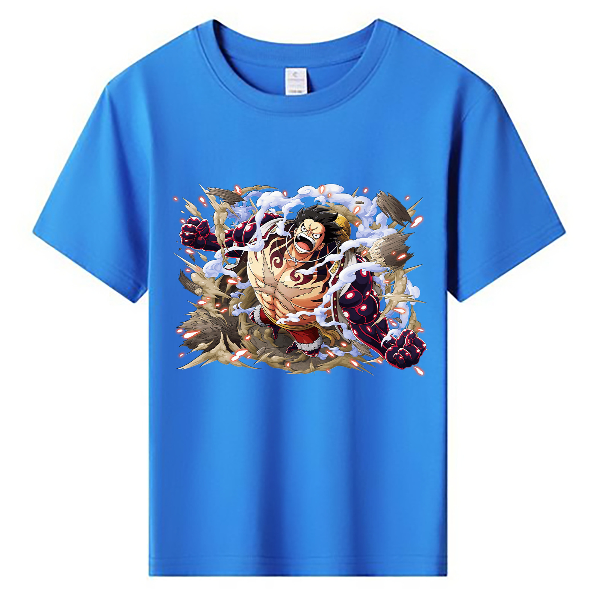 ワンピース モンキー・D・ルフィ ONE PIECE Monkey D. Luffy 綿100％キッズTシャツ（フロントプリント）